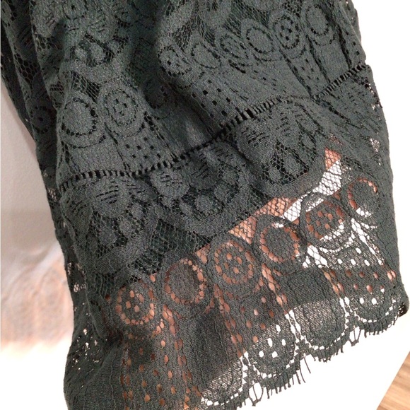 Blu Pepper Green Lace Flutter Sleeve Mini Dress Women’s Size Medium - Picture 6 of 10